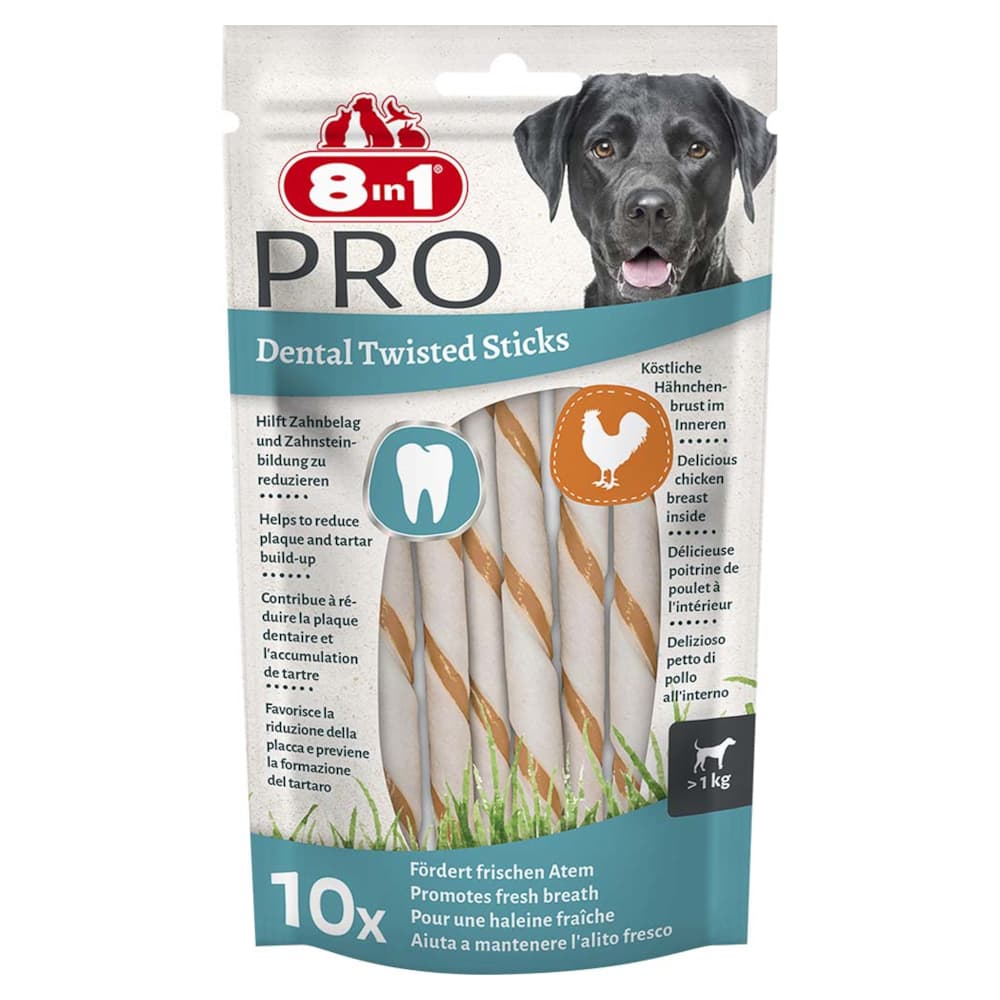 8in1 Pro Dental Twisted Sticks Chicken - 10 Sticks
