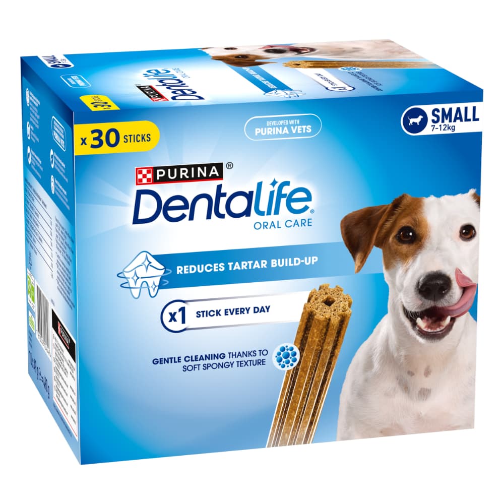 PURINA Dentalife Daily Dental Care Snacks for Small Breed Dogs (7-12kg) - 30 Sticks (10 x 49g)