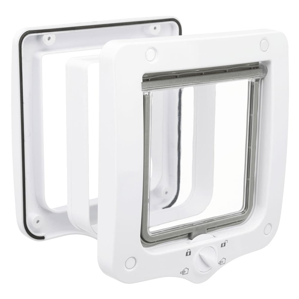 Trixie 4-Way Cat Flap with Tunnel - White Cat Flap