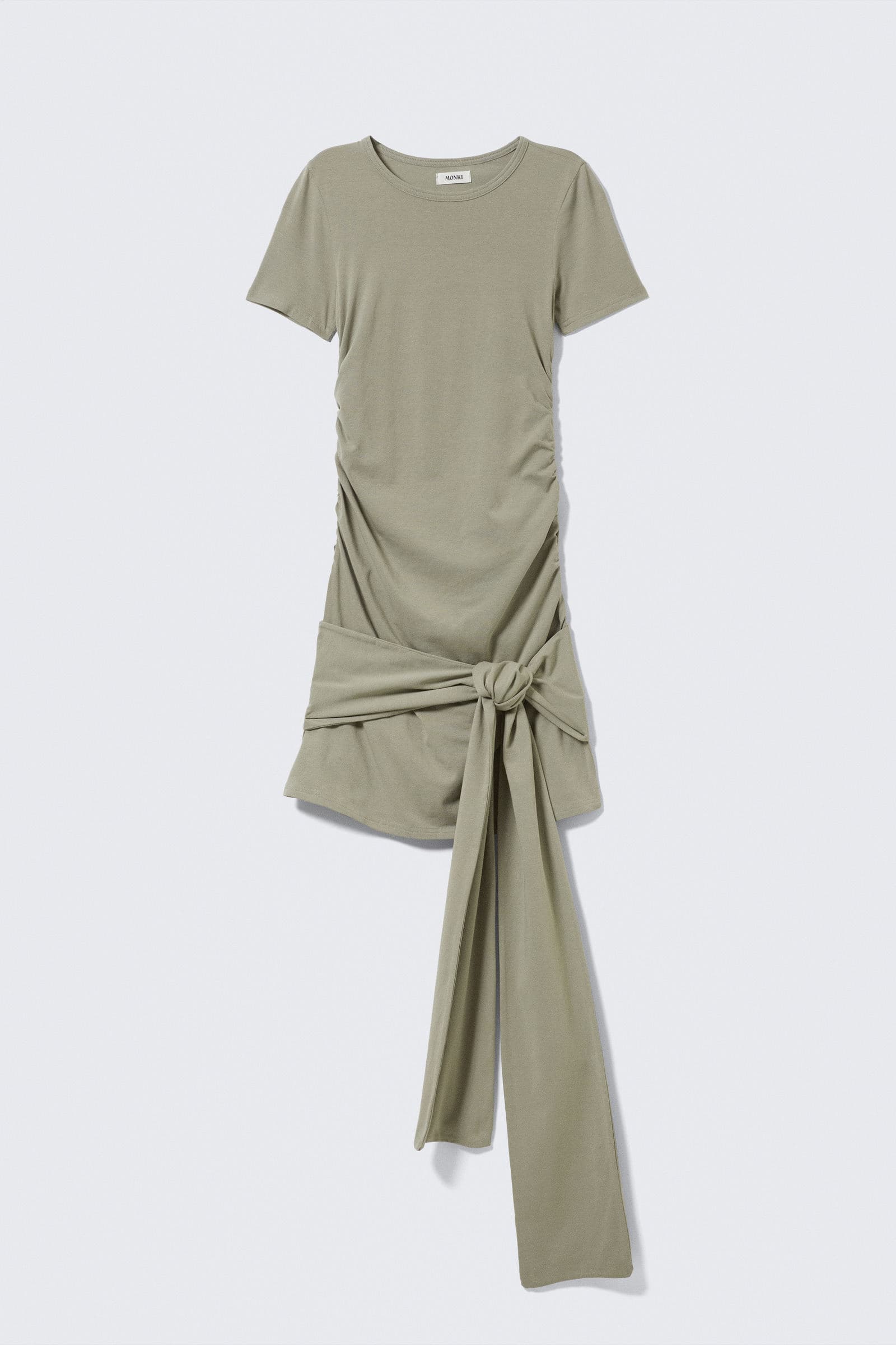 Draped Tie-Front Mini Dress