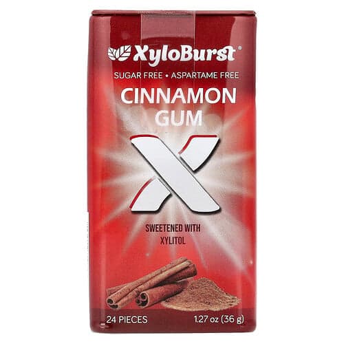 Xyloburst, Xylitol Gum, Cinnamon, 24 Pieces, 1.27 oz (36 g)