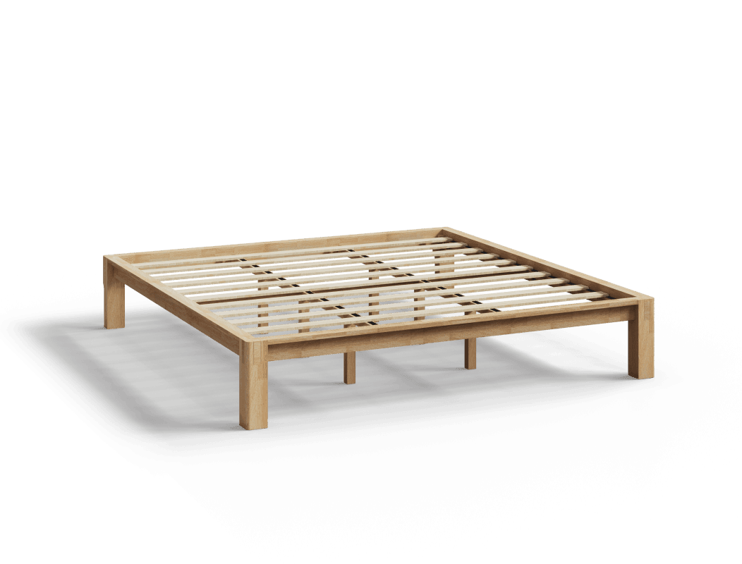 Struttura letto Japandi in legno massello