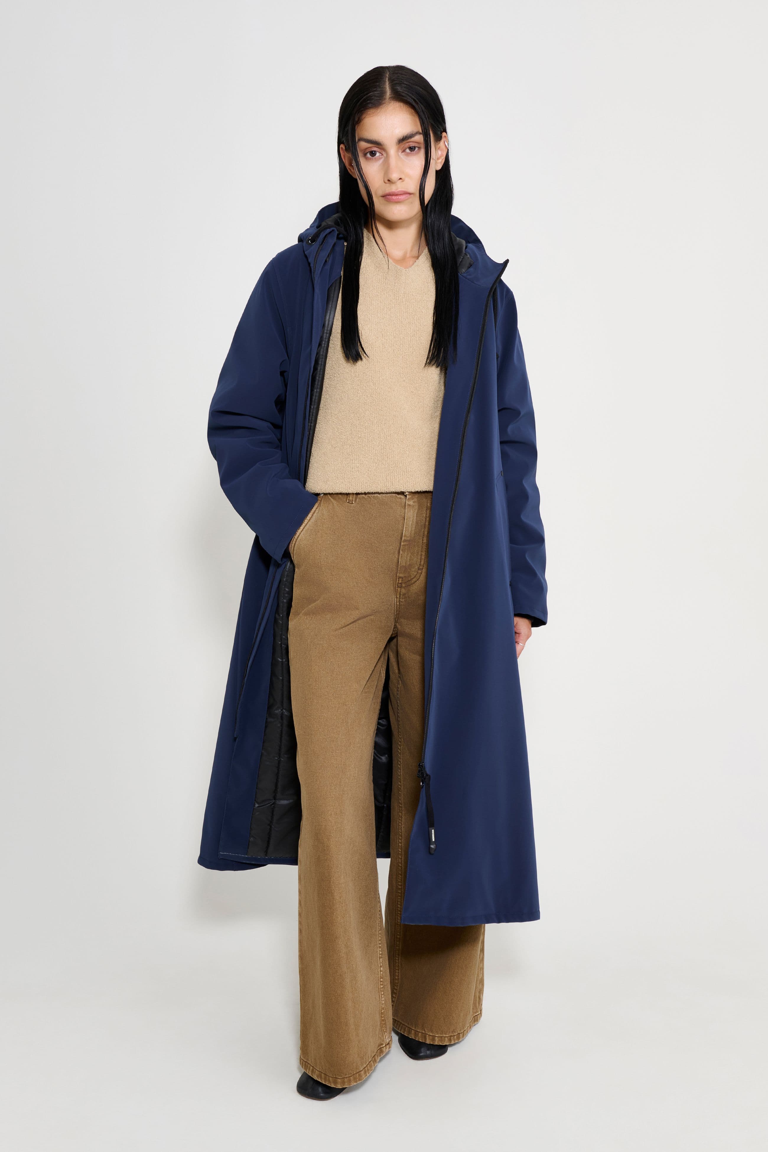 Mosebacke Long Matte Winter Coat Navy