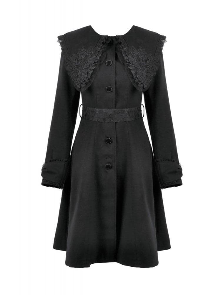 Dark In Love Bowknot Embroidered Warm Coat Size: S