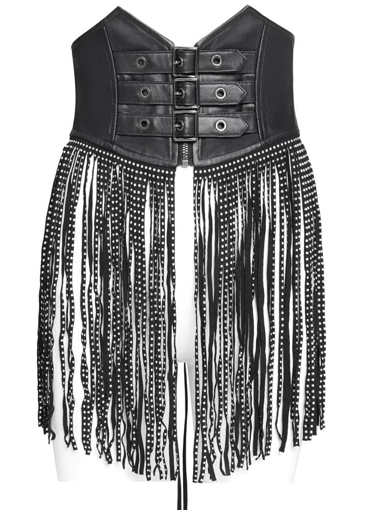 Devil Fashion Tasseled Lace-up Underbust Corset Size: XS-S