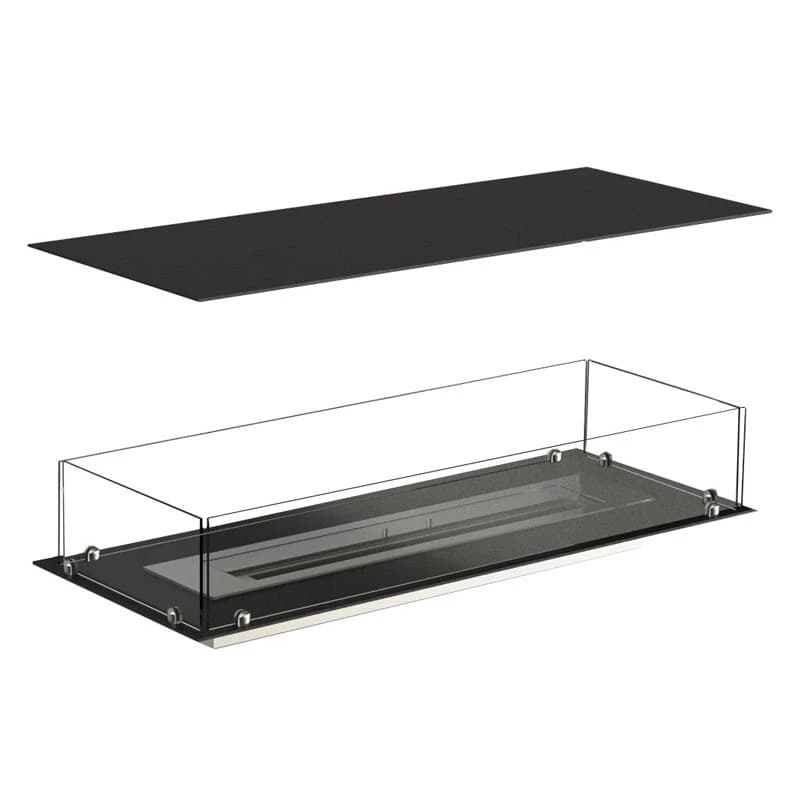 Foco Four 1000 - 4-sided bioethanol fireplace - Modern open-view design - Built-in installation