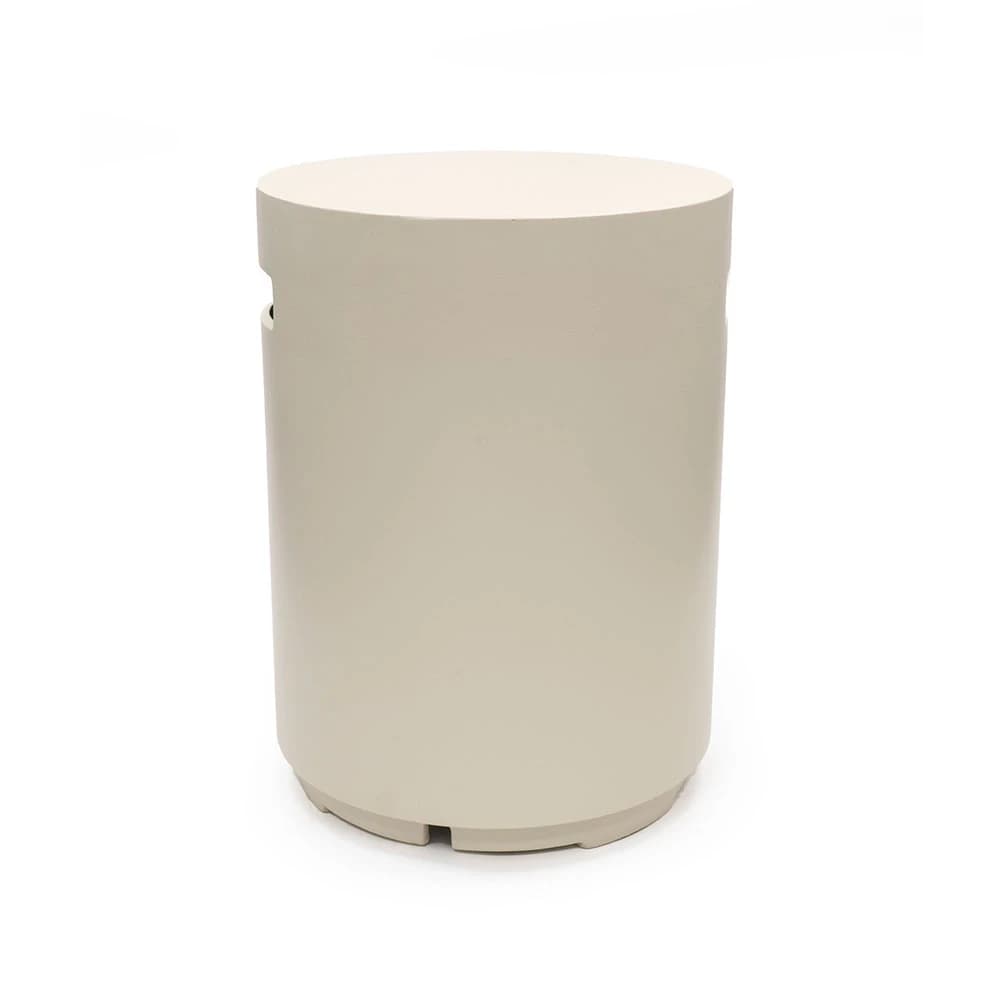 Enclosure Round Oyster Beige Gas Bottle Cover by Happy Cocooning - Composite 40.5cm Outdoor Gas Tank Storage