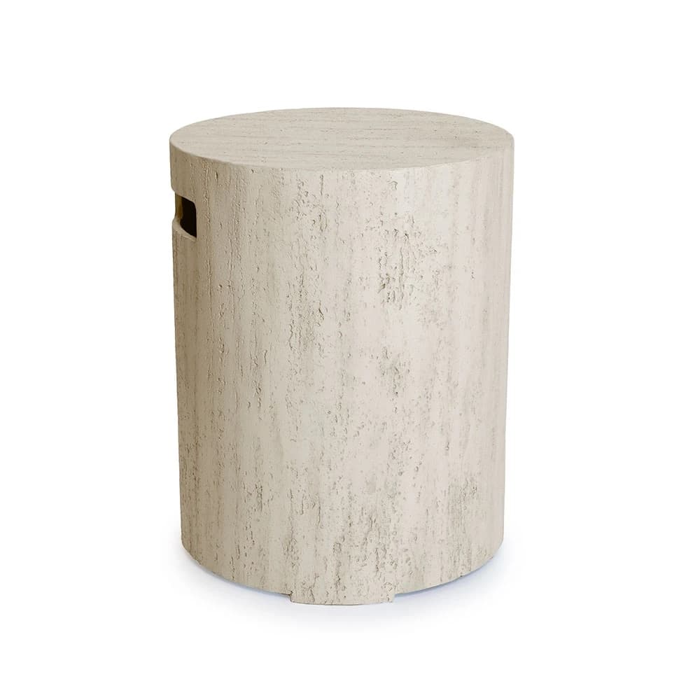 Enclosure Round Travertine Gas Bottle Cover by Happy Cocooning - Composite 40.5cm Outdoor Gas Tank Storage