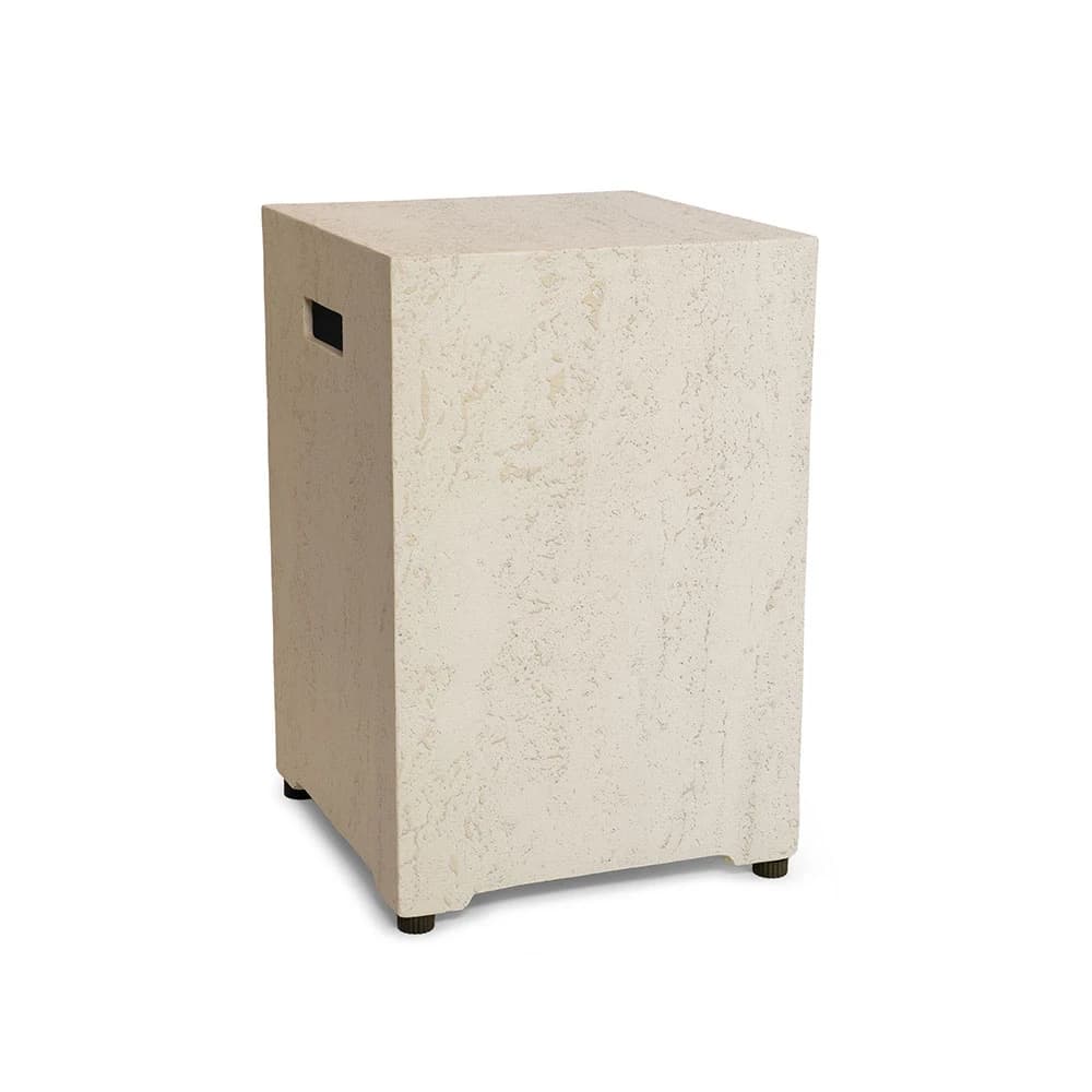 Enclosure Square Travertine Gas Bottle Cover by Happy Cocooning - Composite 40.5cm Outdoor Gas Tank Storage