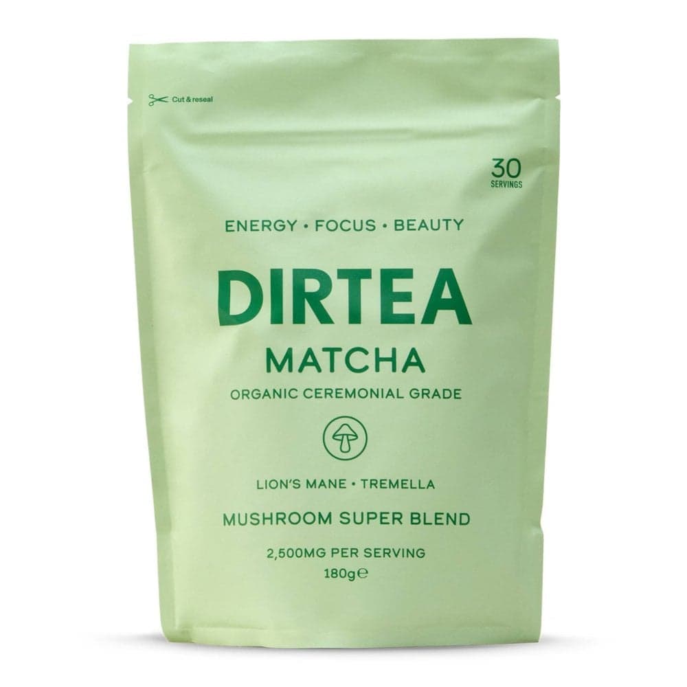 DIRTEA Organic Ceremonial Grade Mushroom Matcha Super Blend - 150g Powder