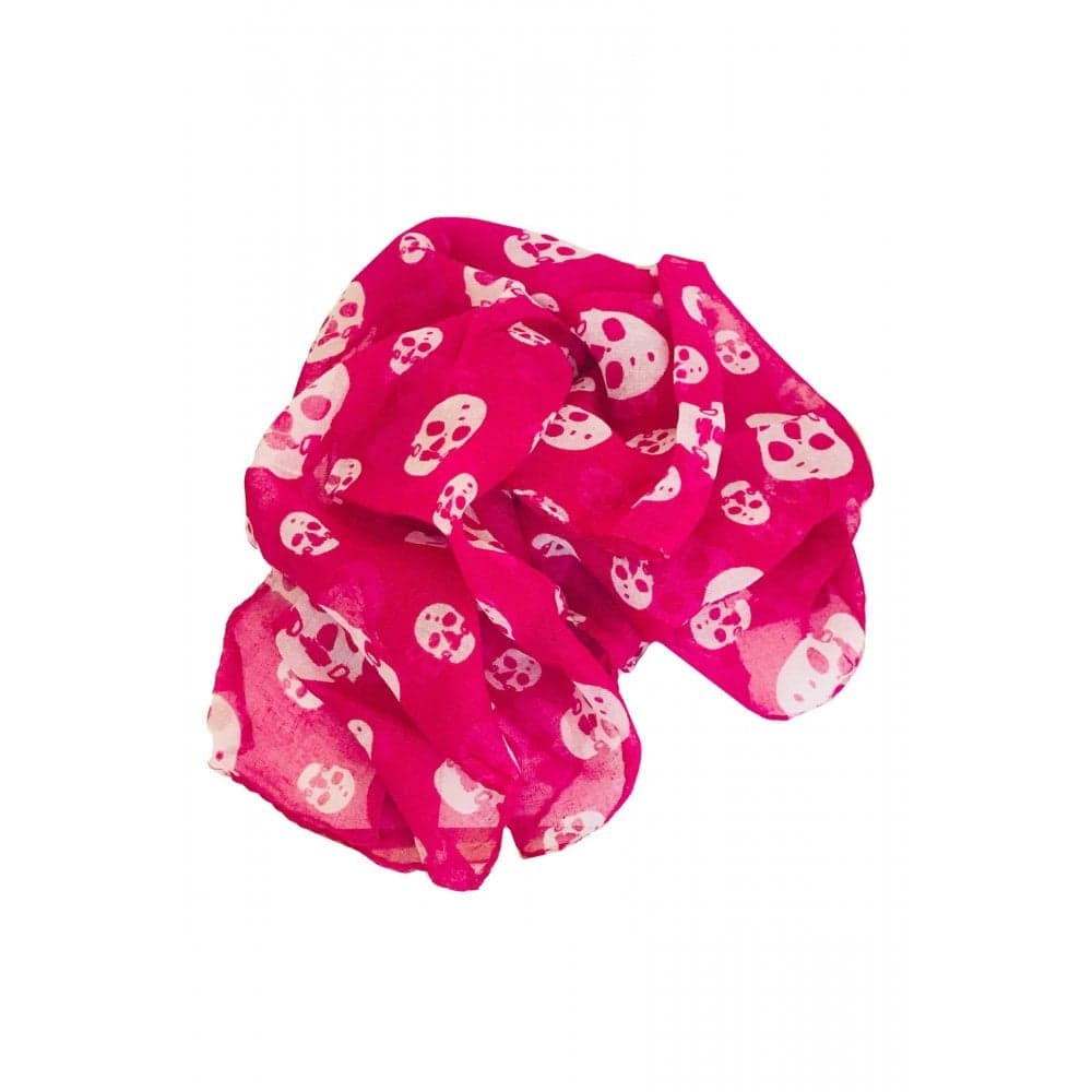 Police To Be Scarf for Woman Pink Skulls Retro Police