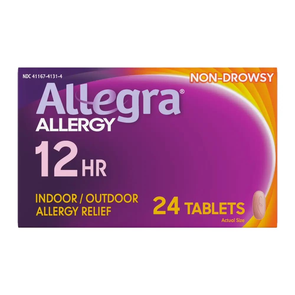 Allegra 12-Hour Allergy Relief - 60mg Fexofenadine, Non-Drowsy, 24 Tablets