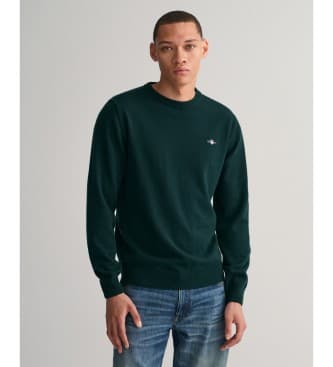 Gant for man. 87211 Round-neck jumper in very fine green sheep's wool (S), Casual, Navy