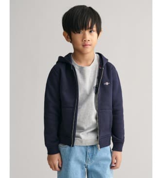 Gant unisex for kids. 806798 Navy Shield Hooded Zip Hoody (5/6años= 110/116cm), Casual, Cotton, children's fashion