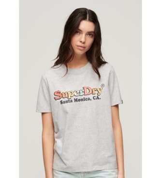 Superdry for woman. W1011487A T-shirt with grey rainbow logo (S), Casual, Cotton, Short sleeve