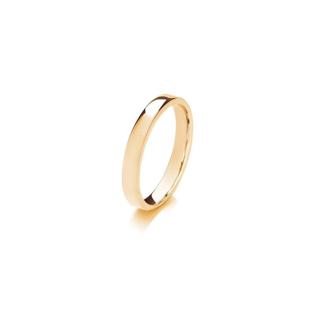 Faith Wedding Rings 9ct Flat Court Lightweight 2.23g 3mm Ring (All Sizes Available To Order and Also Available in White Gold and Rose Gold)