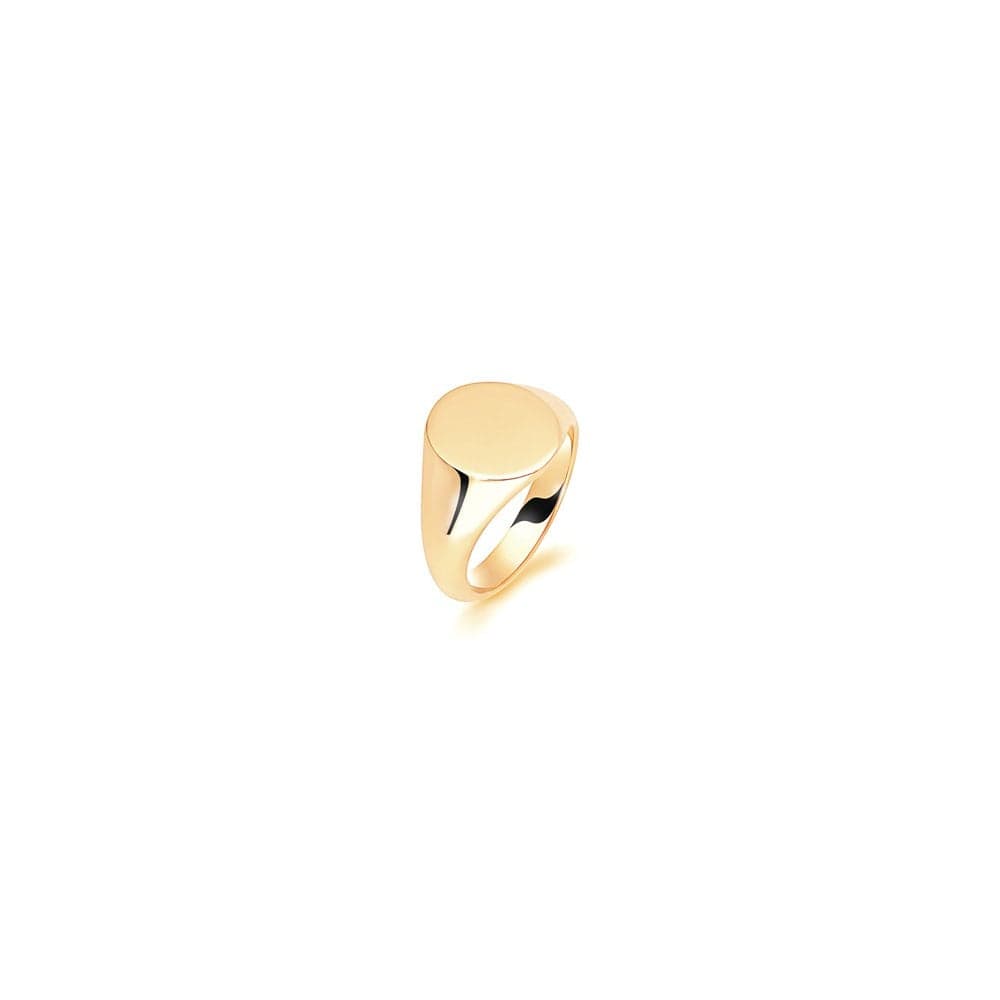 Faith Signet Rings 9ct Yellow Gold Ladies Oval Medium Weight Signet Ring 12x10mm (Available to Order in Different Metals and Sizes)