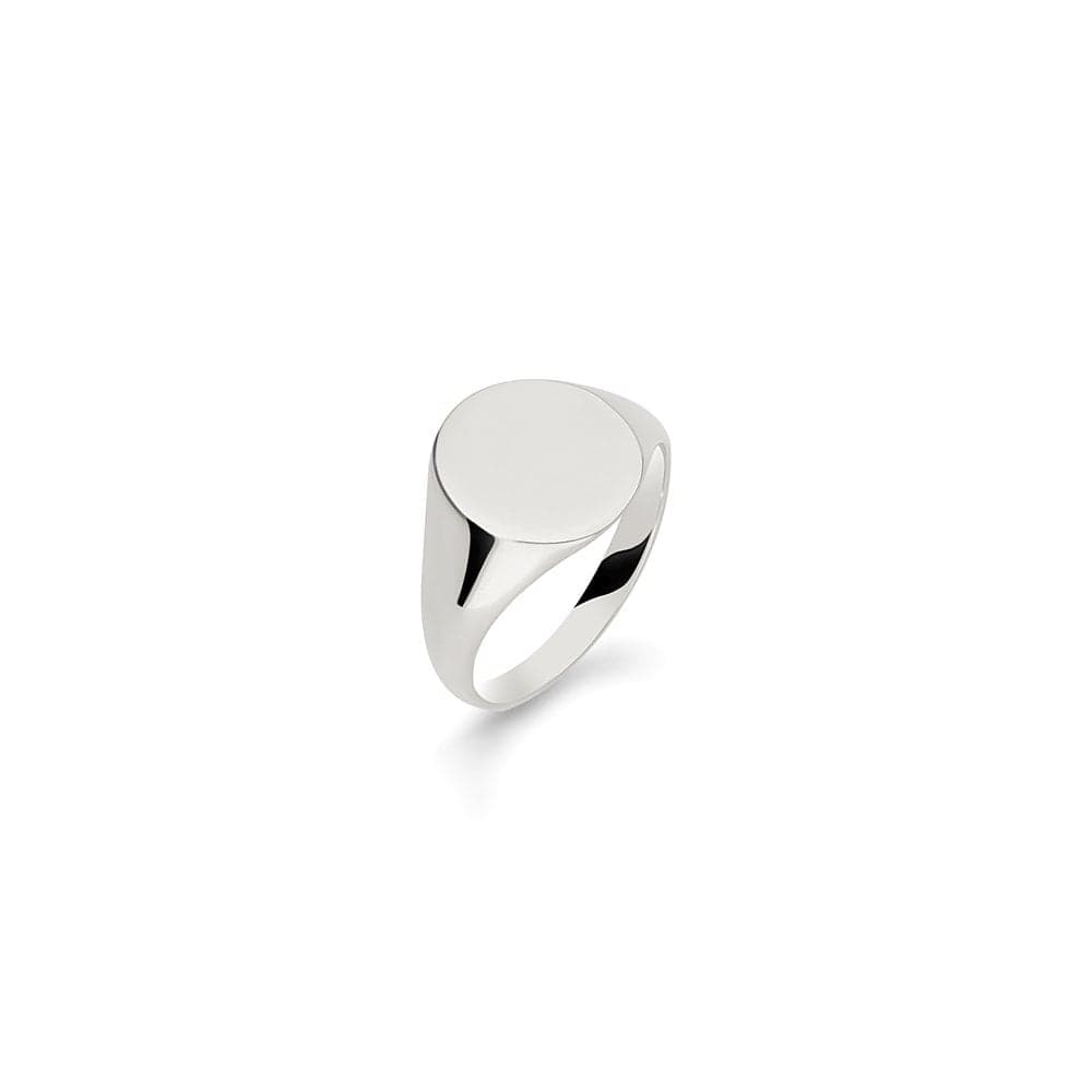 Faith Signet Rings Argentium Gents Oval Medium Weight Signet Ring 14x13mm (Available to Order in Different Metals and Sizes)
