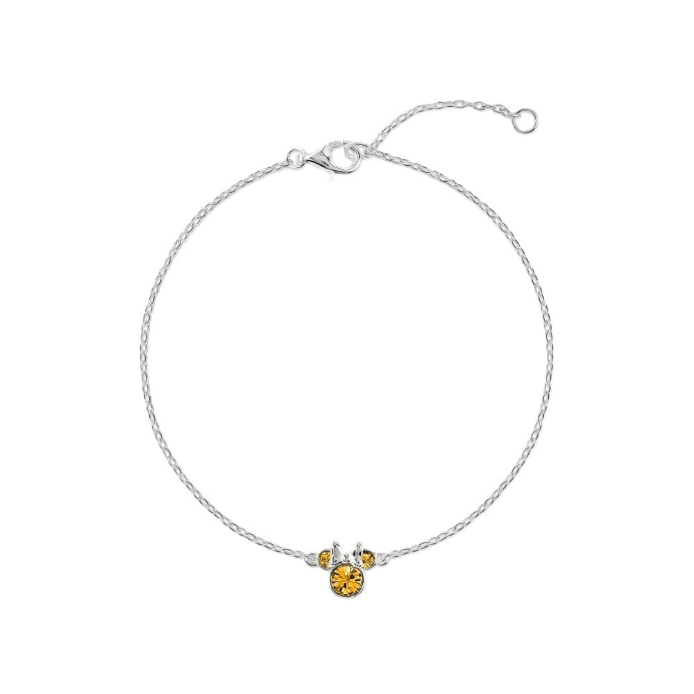 Disney Jewellery Disney Minnie Mouse CZ November Birthstone Bracelet 0.7 x 0.7cm, 17cm + 2.5cm