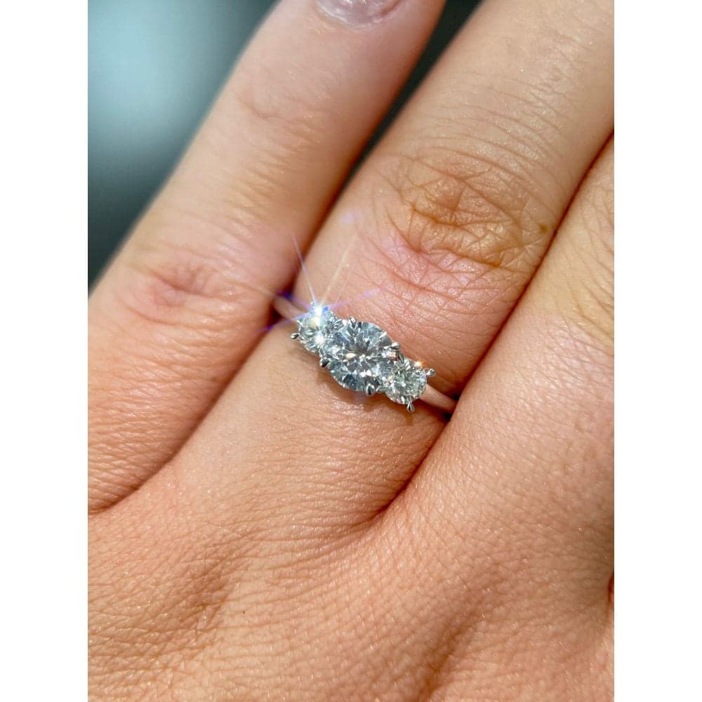 Faith Diamonds Platinum 1.06ct D/E Colour Round Brilliant Three Stone LAB Grown Diamond Ring Certified