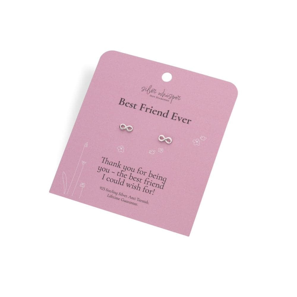 Hot Diamonds Silver Whisper 'Best Friend Ever' Stud Earrings