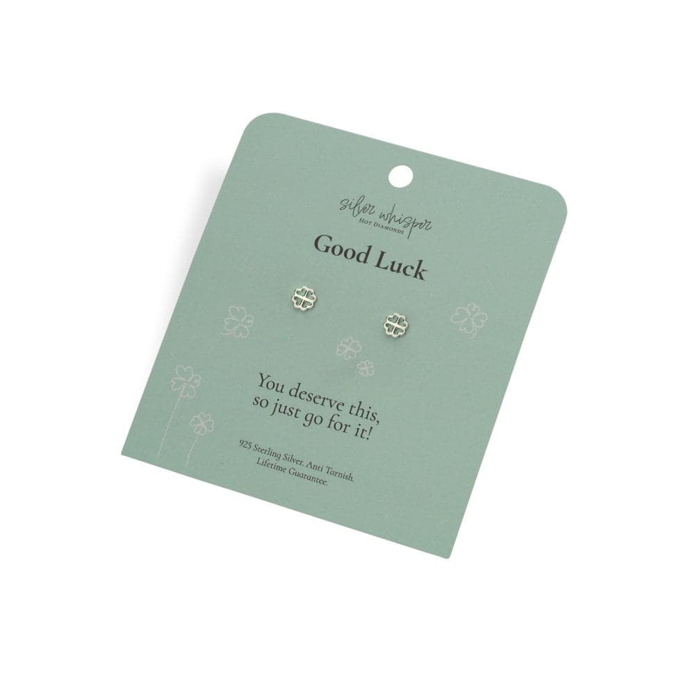 Hot Diamonds Silver Whisper 'Good Luck' Stud Earrings