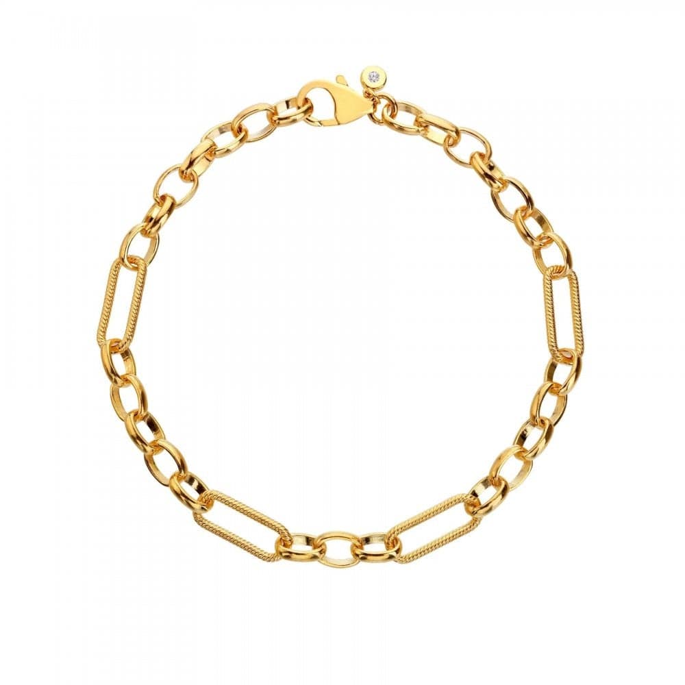 Hot Diamonds x Tasha Ghouri Statement Link Gold Tone Bracelet 17-21cm