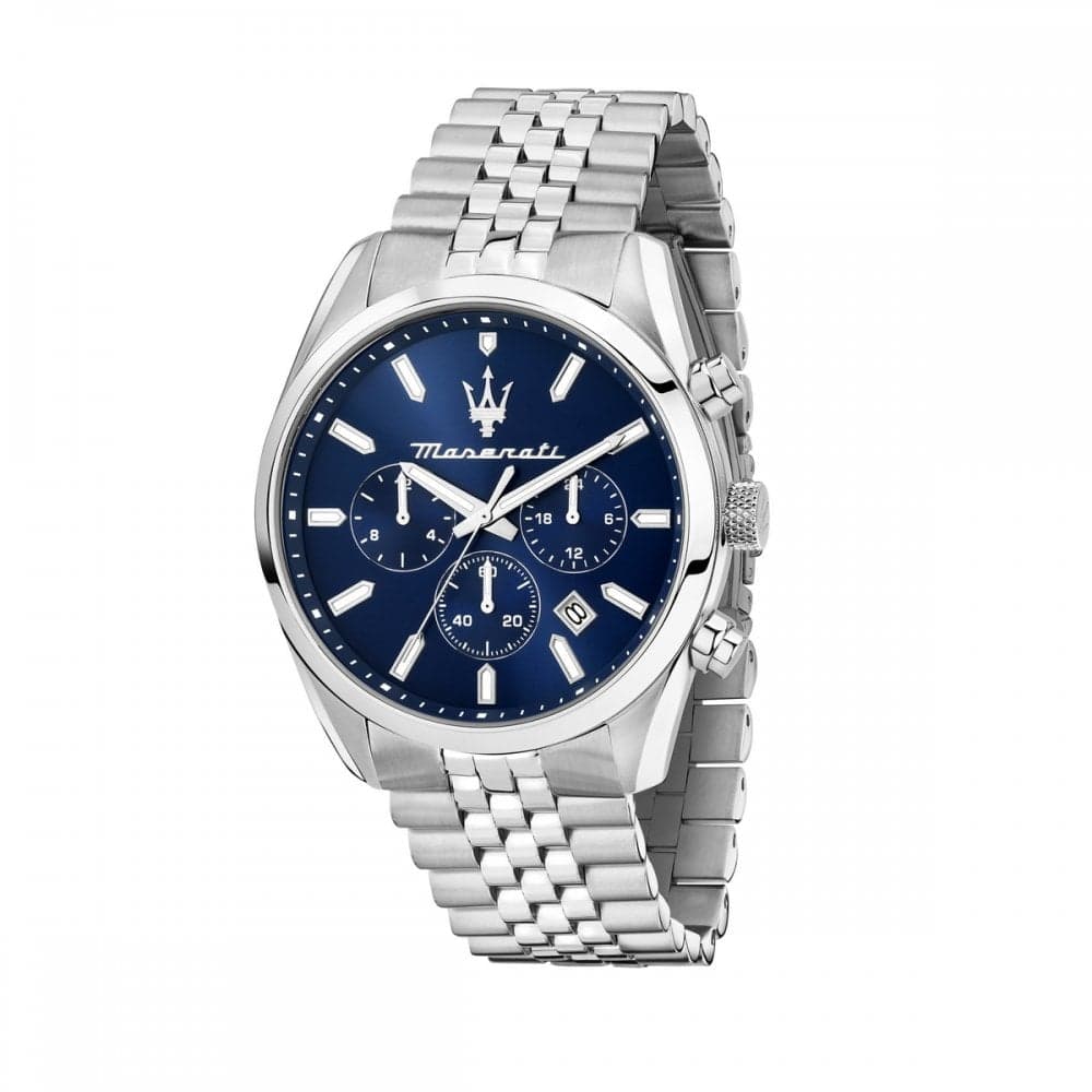 Maserati Gents Attrazione Blue Dial Stainless Steel Chronograph Watch