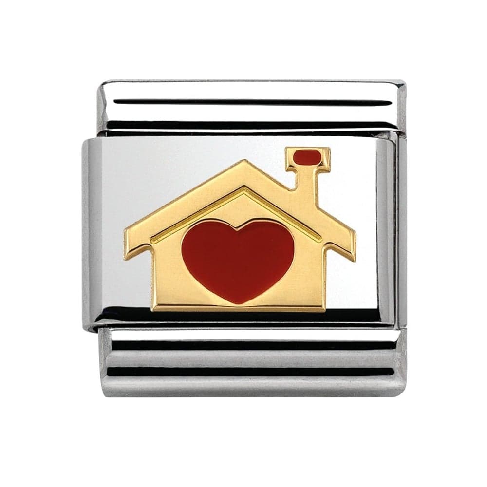 Nomination Yellow Gold Home With Heart Charm
