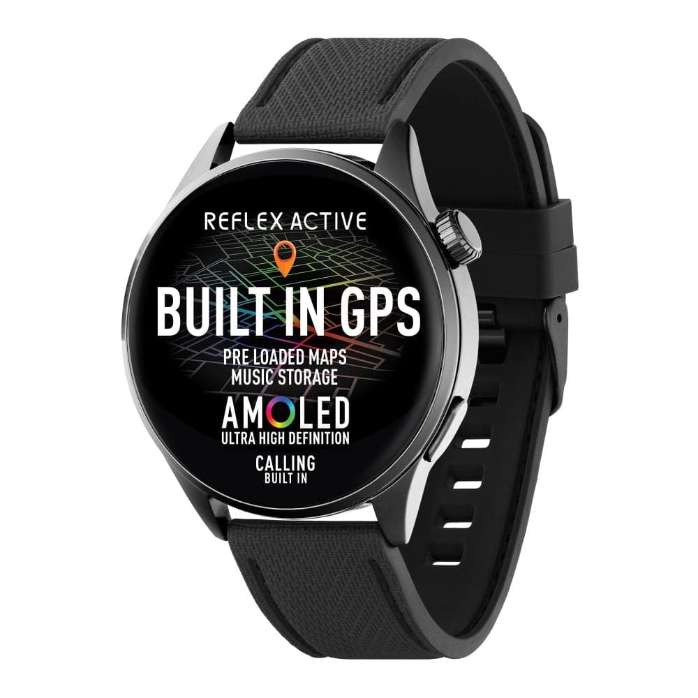 Reflex Active Series 45 Gents Amoled Black GPS Sports Bluetooth Smartwatch