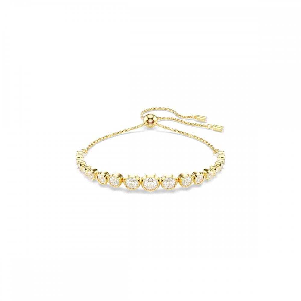 Swarovski Jewellery Swarovski Imber Mixed Round Cuts Gold Tone Adjustable Slider Bracelet 0.6cm, 12-24cm