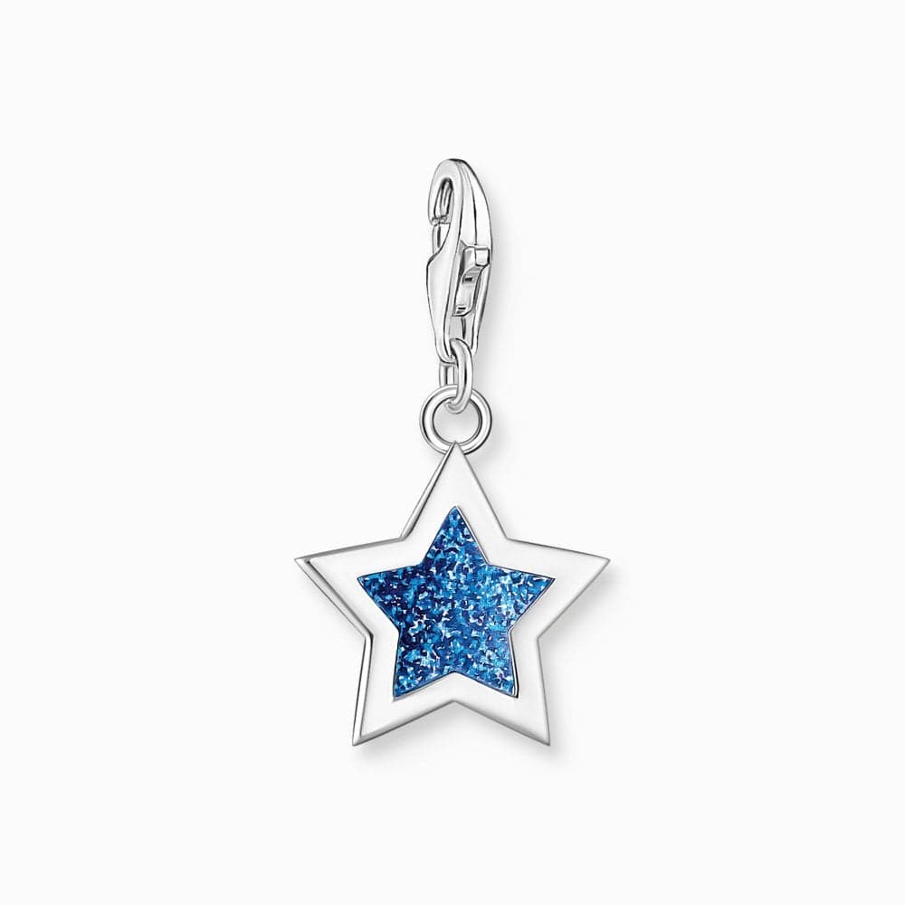 Thomas Sabo Blue Glitter Star Charm 2.3 x 1.3cm