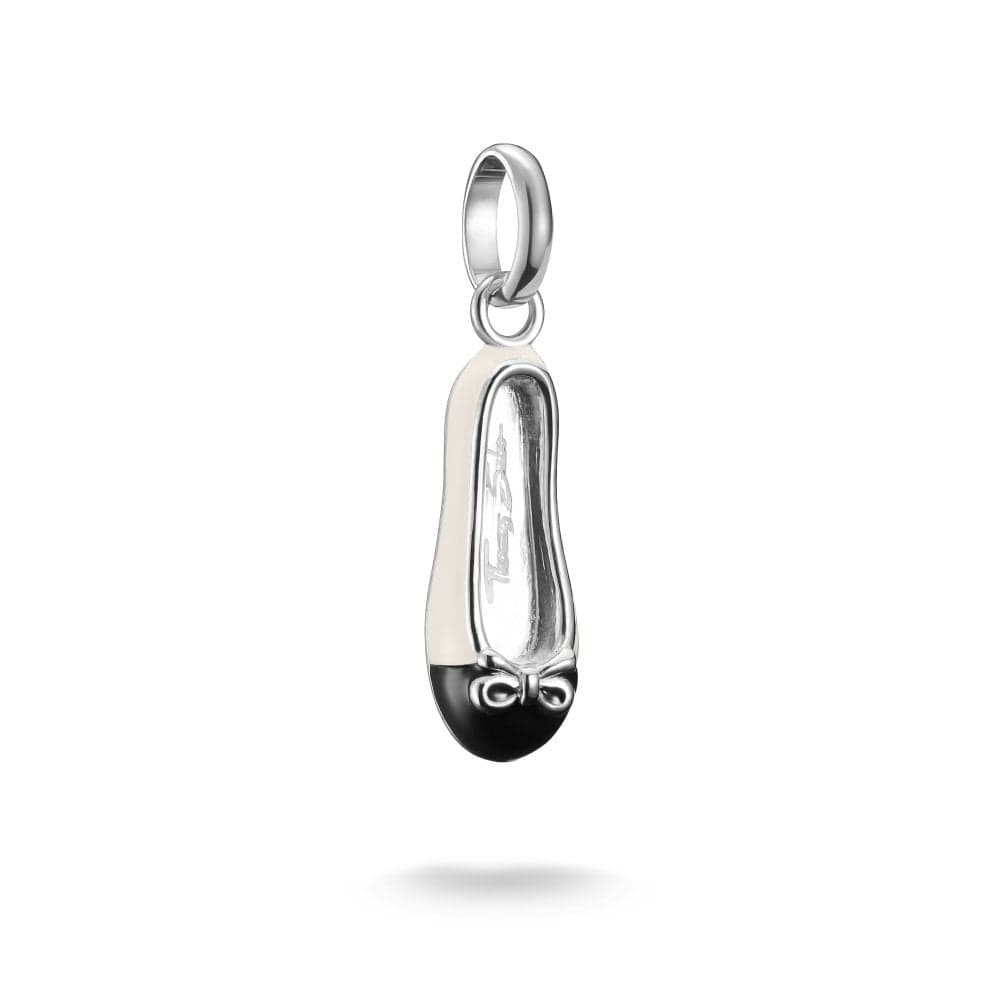 Thomas Sabo Charm Club Connect Cream & Black Ballerina Shoe Charm Pendant 2.6 x 0.6cm