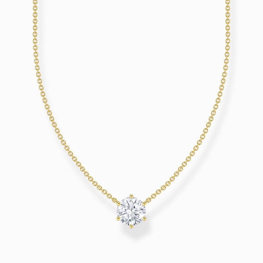 Thomas Sabo Classic CZ Gold Tone Necklace 0.8 x 0.8cm, 40-45cm