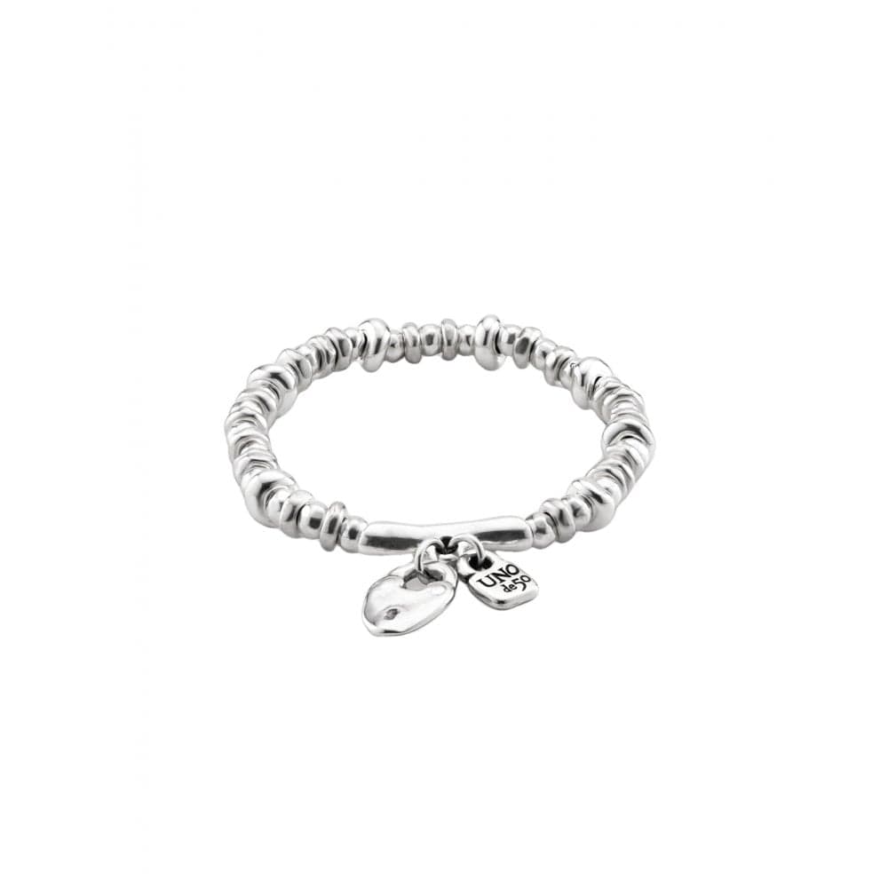 UNO De 50 Encandilado Heart Elasticated Bracelet 16cm