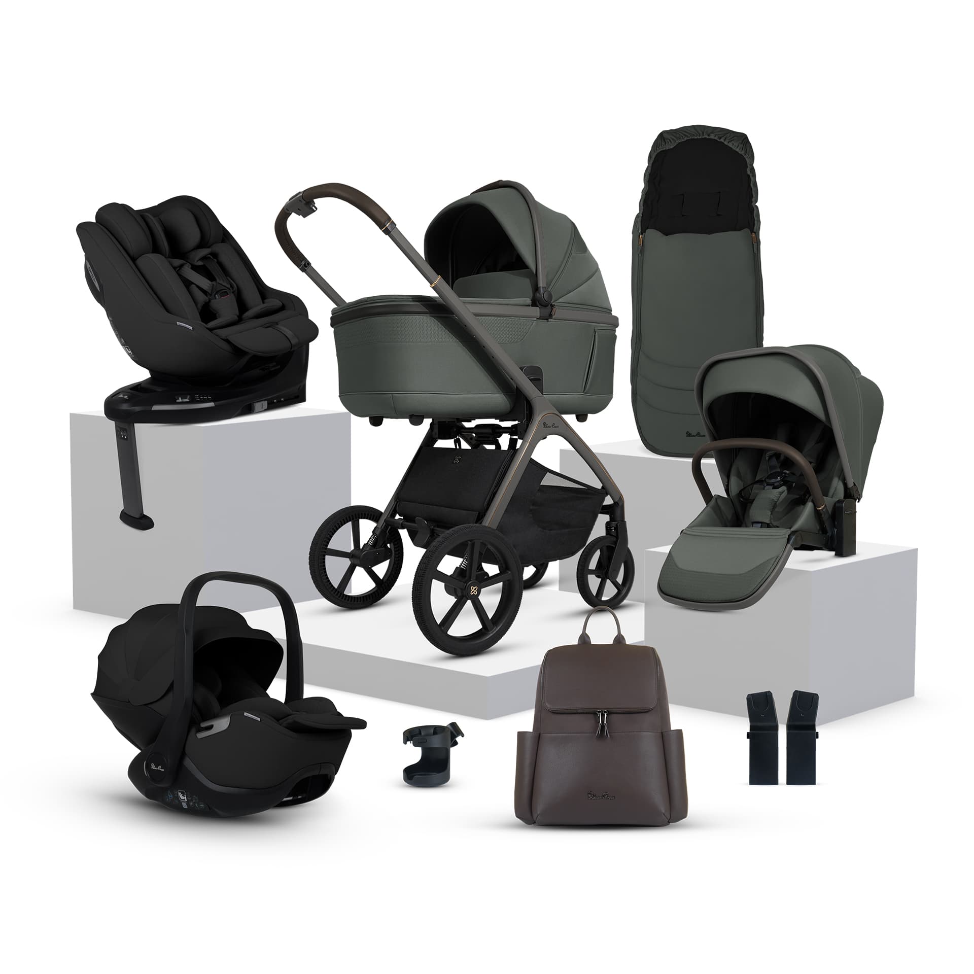 Silver Cross Cove Ultimate 360 Family Bundle with Glide Plus, Approach Plus & Base Plus 360 - Pewter