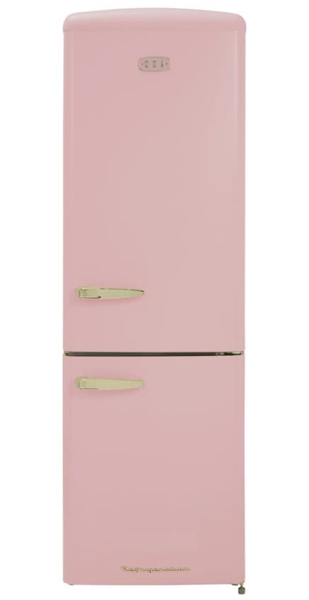 CDA FLORENCE-TEAROSE Retro 60cm freestanding 60/40 fridge freezer