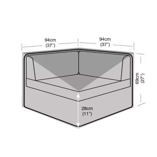 Large Corner Sofa Unit Cover - Waterproof Black